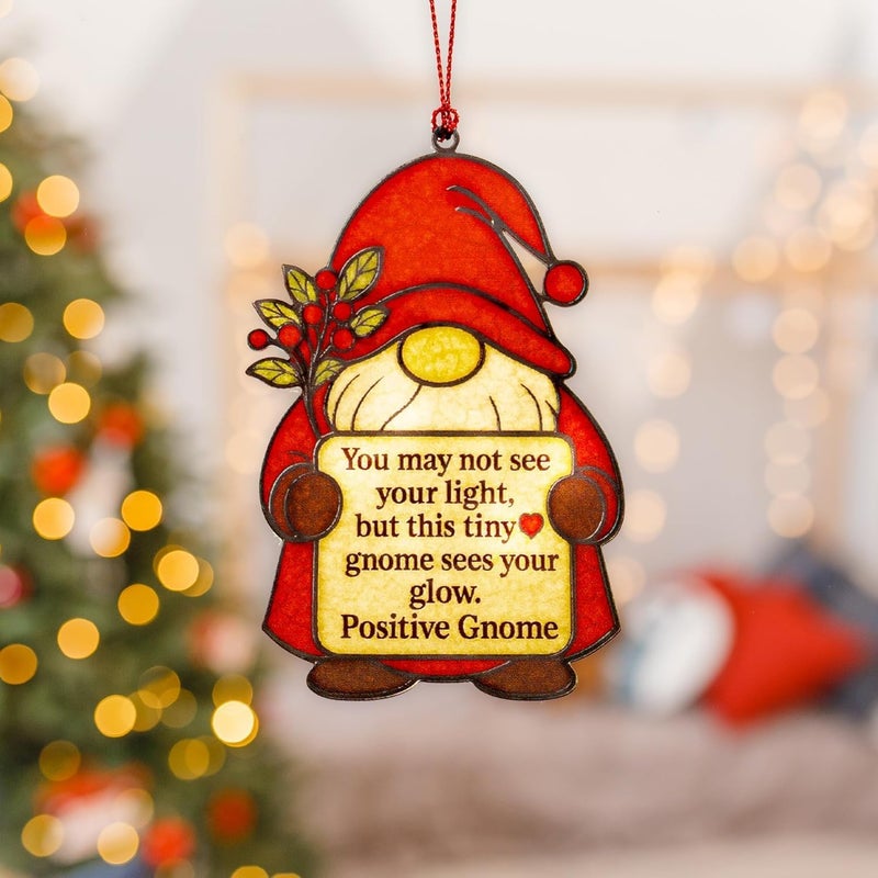 NELXI Christmas Ornaments 2025, Gnome Ornament, Christmas Gnome Gifts – Positive Holiday Decoration with Inspirational Quote, Cute Keepsake for Friends and Family, Festive Tiny Character Gift Idea - Image 4